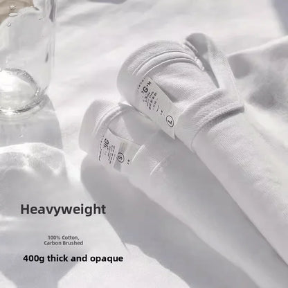 T-shirt à manches courtes en pur coton épais Tianqing couleur été coupe ample unisexe basique Sle confortable respirant décontracté...